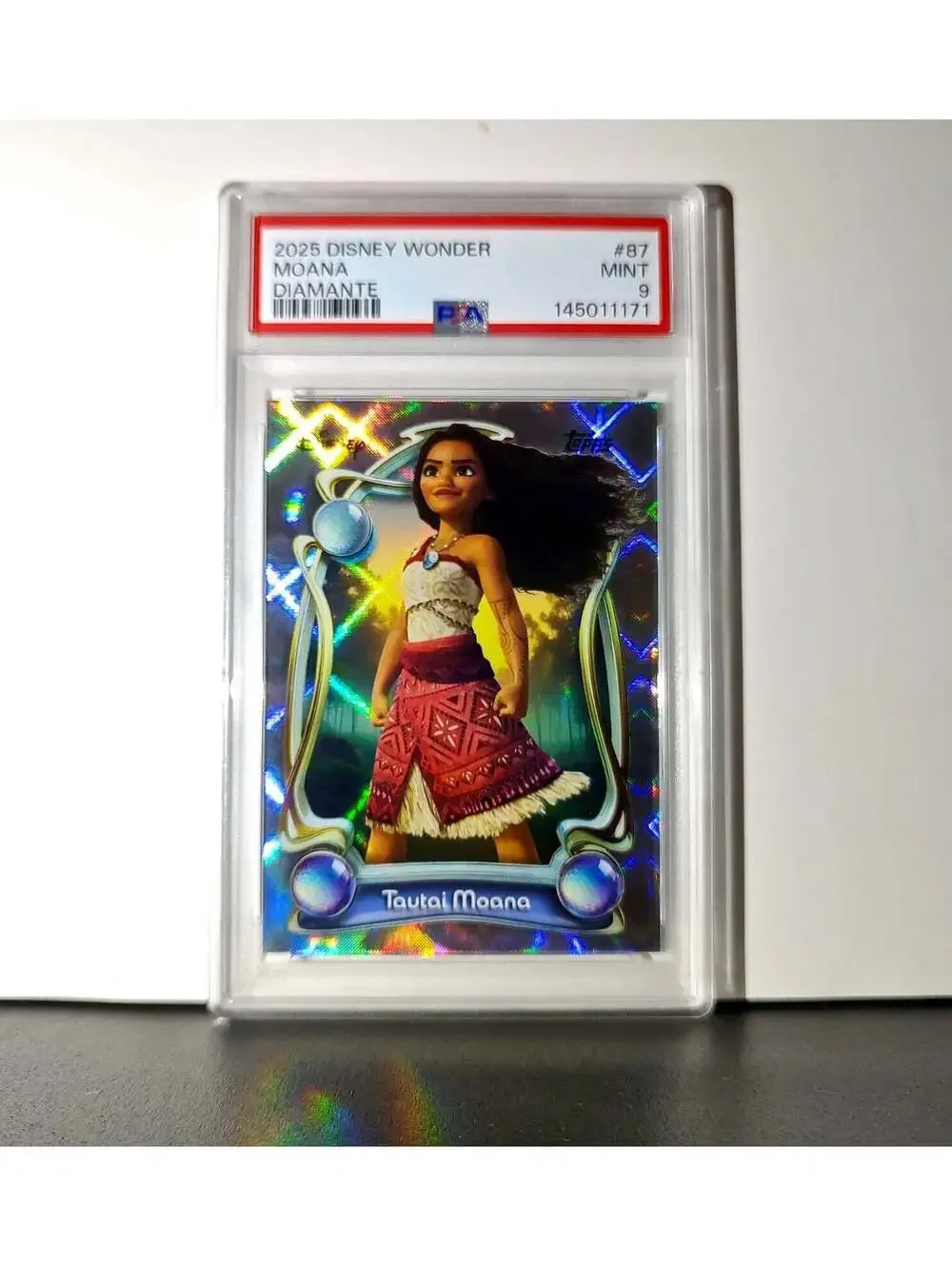 Moana 2025 Topps Disney Wonder #87 Winter Variant Card Moana PSA 9